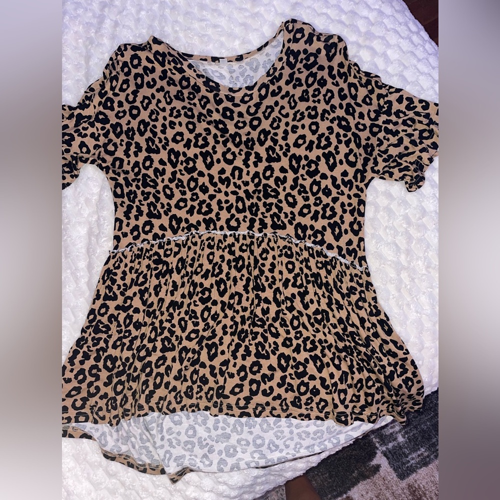 Leopard Print Peplum Top